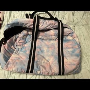 Pink duffel bag
